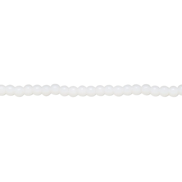 Bead, Czech pressed glass, opaque white, 2mm round. Sold per 15-1/2" to 16" strand. image number 0