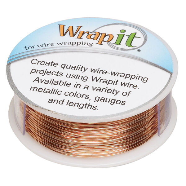 Wire, Wrapit®, bright copper, dead-soft, round, 24 gauge. Sold per 0.25-pound spool, approximately 210 feet. image number 0