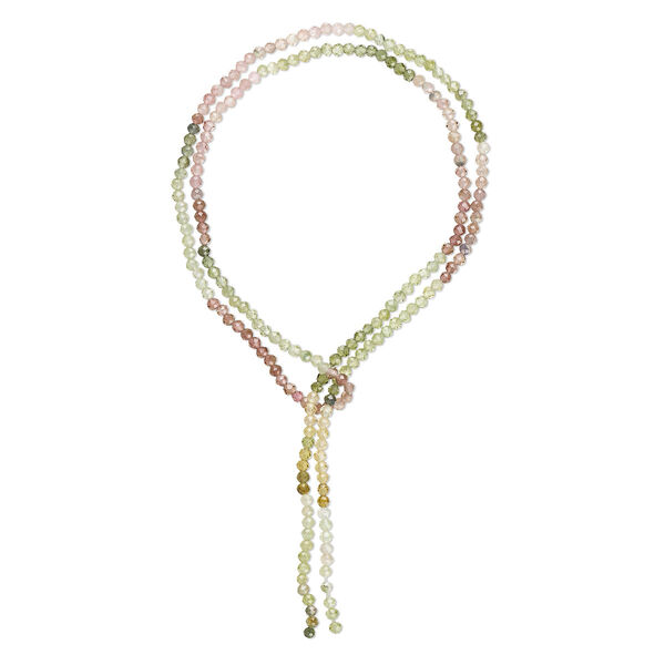 Bead, multi-tourmaline (natural), 2mm hand-cut faceted round, B+ grade, Mohs hardness 7 to 7-1/2. Sold per 15-1/2" to 16" strand. image number 0