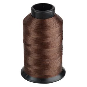 Thread, Nymo®, nylon, brown, size B. Sold per 3-ounce spool.