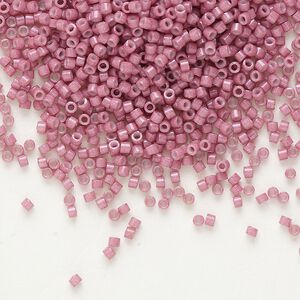 Seed bead, Delica®, glass, pkg/250g, #11 round, opaque antique rose (DB-1376).