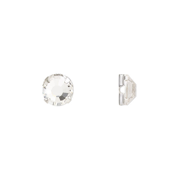 Bead 288pk rose montees crystal silver plate, Preciosa Czech crystal 6.32-6.5mm round SS30 image number 0