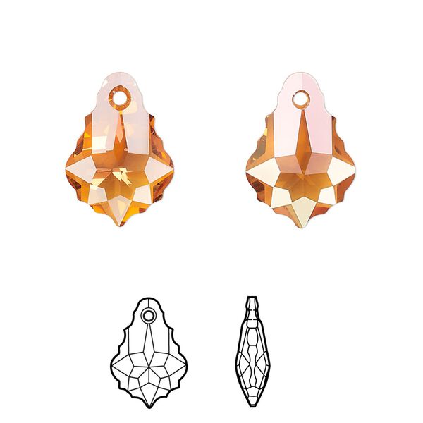 Drop 2pk crystal chili pepper, Crystal Passions® 16x11mm pendant baroque 6090 image number 0