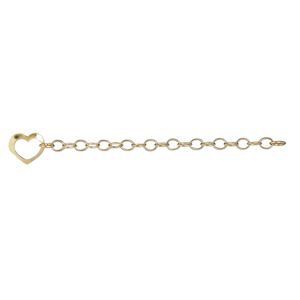 Extender chain 1pkg1 14Kt gold-filled cable, 2.8mm / 8.5x7.5mm open heart, 2 inch