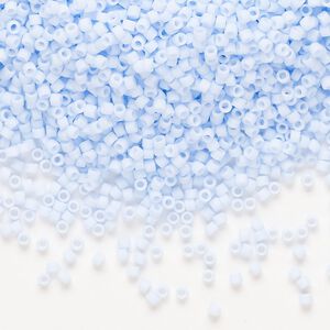 Seed bead, Delica®, glass, pkg/50g, #11 round, opaque matte sky blue (DB-1517-1).