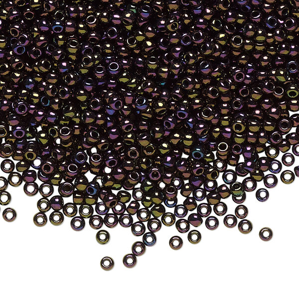 Seed bead, TOHO BEADS®, glass, pkg/50g, #11 round, opaque metallic iris purple (TR-11-85). image number 0