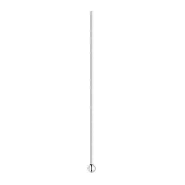 Head pin, sterling silver, 1-1/2 inches with 2mm ball, 20 gauge. Sold per pkg of 100. image number 0