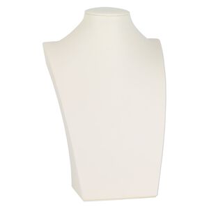 Display, necklace, leatherette, cream, 10 x 6-1/2 x 3-3/4 inches. Sold individually.
