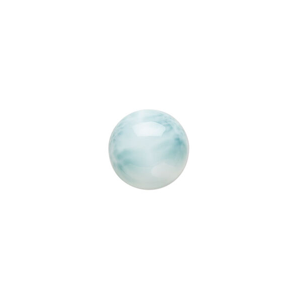 Cabochon, larimar (stabilized), 10mm calibrated round, B grade, Mohs hardness 4-1/2 to 5. Sold individually. image number 0