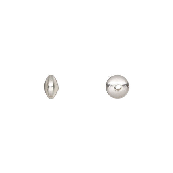 Bead, sterling silver, 6x3mm smooth rondelle. Sold per pkg of 16. image number 0
