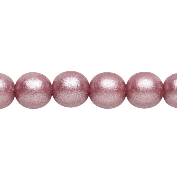 Bead, Czech glass druk, opaque satin mauve, 10mm round. Sold per 15-1/2" to 16" strand. image number 0