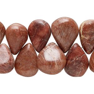 Rose jasper 1pkg1, hand-cut top-drilled puffed teardrop bead natural 8 inch graduated 11x8mm-16x5mm