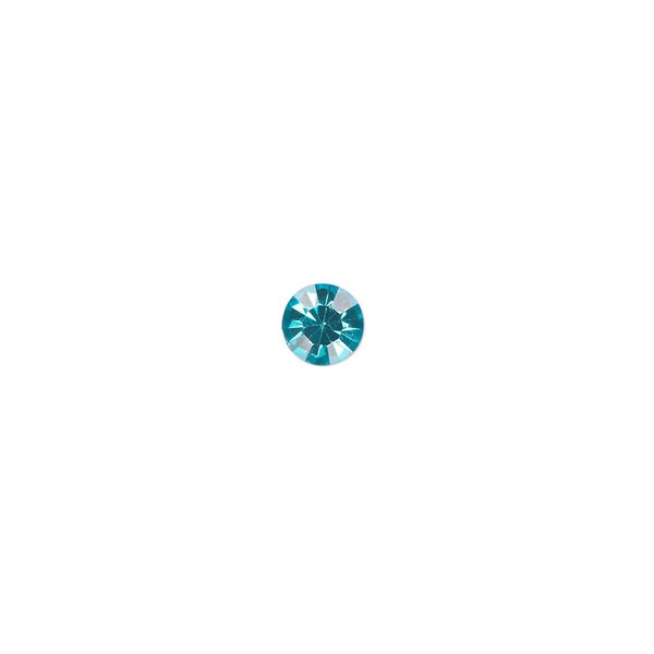 Chaton, glass rhinestone, aqua blue, foil back, 5.27-5.44mm faceted round, SS24. Sold per pkg of 24. image number 0