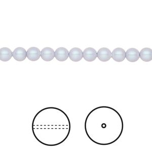 Pearl 500pk iridescent dreamy blue, Swarovski® 4mm round 5810