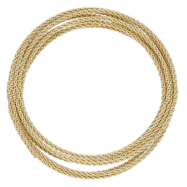 Wire, Artistic Wire® Braid™, brass-finished copper, 1.6mm braided round, 14 gauge. Sold per pkg of 5 feet. image number 0