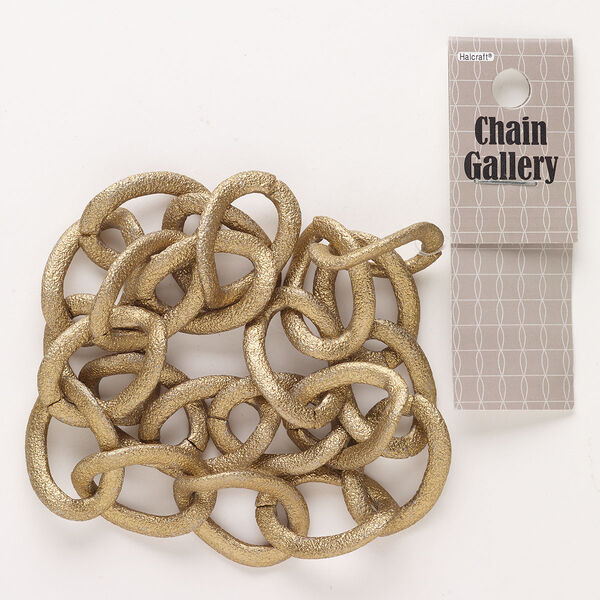 Chain, aluminum, pkg/17 inches, copper, 20-21mm textured curb. image number 0