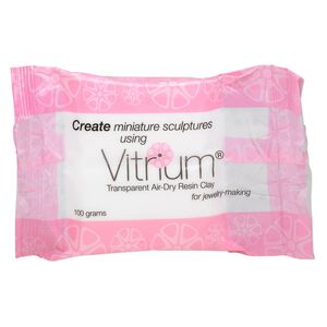 Clay, Vitrium®, resin clay, pkg/100g, transparent white.
