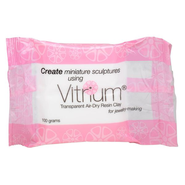 Clay, Vitrium®, resin clay, pkg/100g, transparent white. image number 0