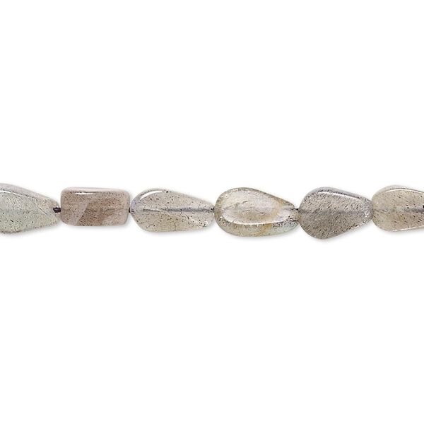 Labradorite 1pkg1, hand-cut flat teardrop bead natural 14 inch 6x4mm-11x6mm image number 0