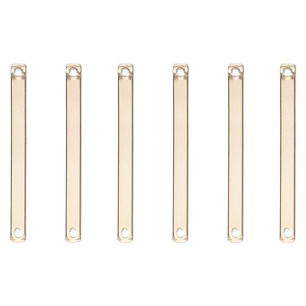 Link, 14Kt gold-filled, 25x2mm smooth bar. Sold per pkg of 6. image number 0