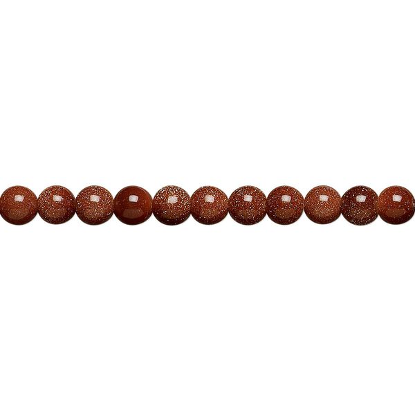 Bead, brown goldstone (glass) (man-made), 4mm round. Sold per 15-1/2" to 16" strand. image number 0