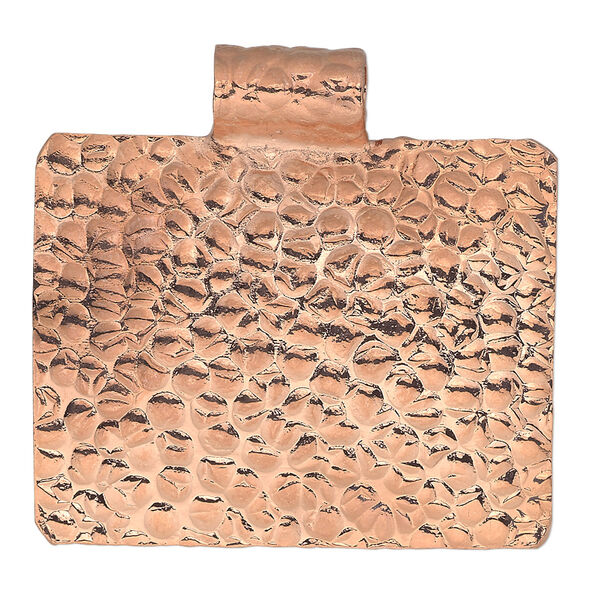 Pendant, Everyday Jewelry, copper, 40x38mm textured rectangle with tube bail. Sold individually. image number 0