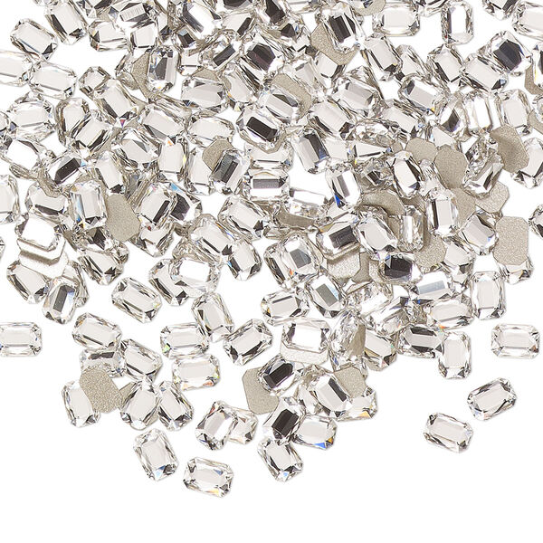 Flat back 720pk crystal foil back, Swarovski® 3.7x2.5mm emerald jewel 2602 image number 0