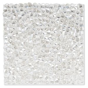 Iron-on transfer 1pk crystal silver shade, Crystal Passions® 40mm square 72003