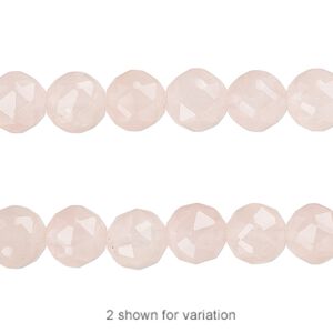 Rose quartz 1pkg1, rose-cut round bead natural 8 inch 8mm