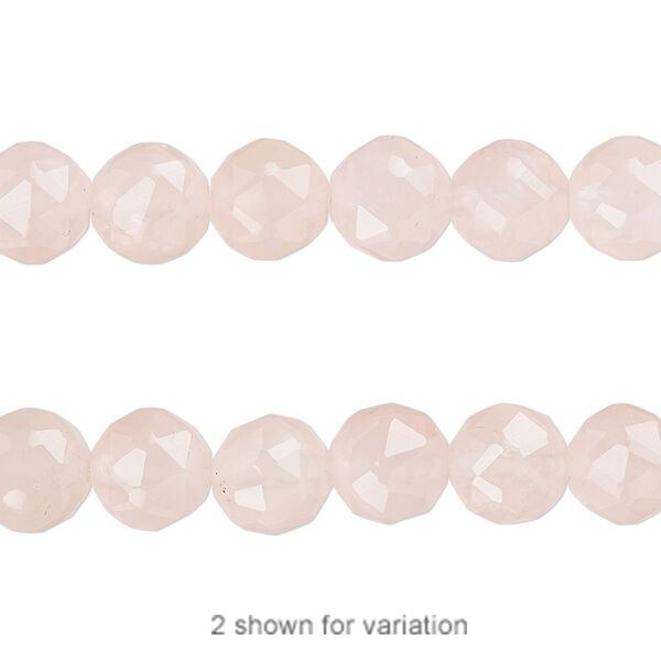 Rose quartz 1pkg1, rose-cut round bead natural 8 inch 8mm image number 0