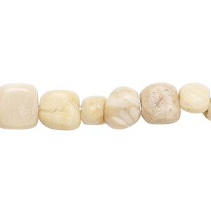 Riverstone 1pkg1, rounded flat square bead natural 15 inch 6x6mm-8x8mm