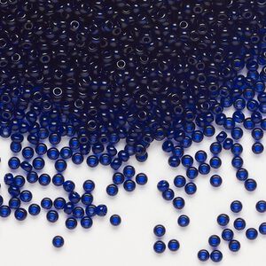 Seed bead, Preciosa Ornela Czech glass, pkg/500g, #11 rocaille, transparent navy blue, (30110).