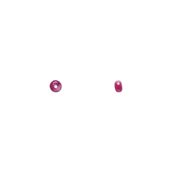 Bead, ruby (heated), 3x1mm-4x2mm hand-cut rondelle, B- grade, Mohs hardness 9. Sold individually. image number 0