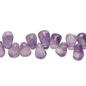 Amethyst 1pkg1, top-drilled teardrop bead natural, 13 inch 8x6mm-13x7mm