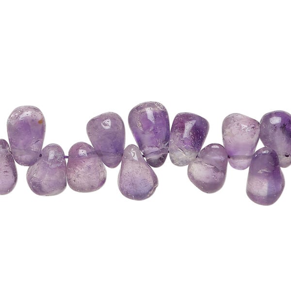 Amethyst 1pkg1, top-drilled teardrop bead natural, 13 inch 8x6mm-13x7mm image number 0