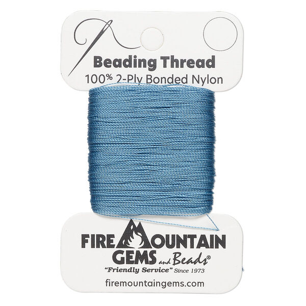 Thread, nylon, teal, size AA. Sold per 50-yard card. image number 0
