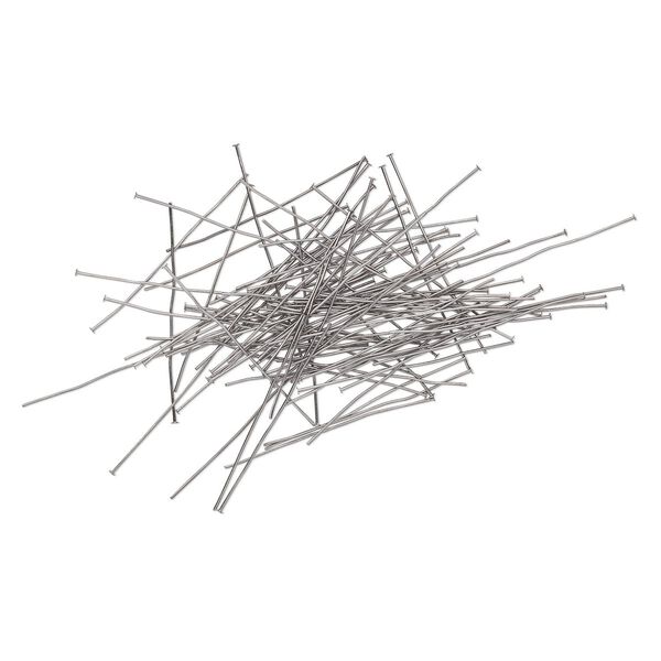 Head pin, gunmetal-plated brass, 2 inch, 22 gauge. Sold per pkg of 100. image number 0