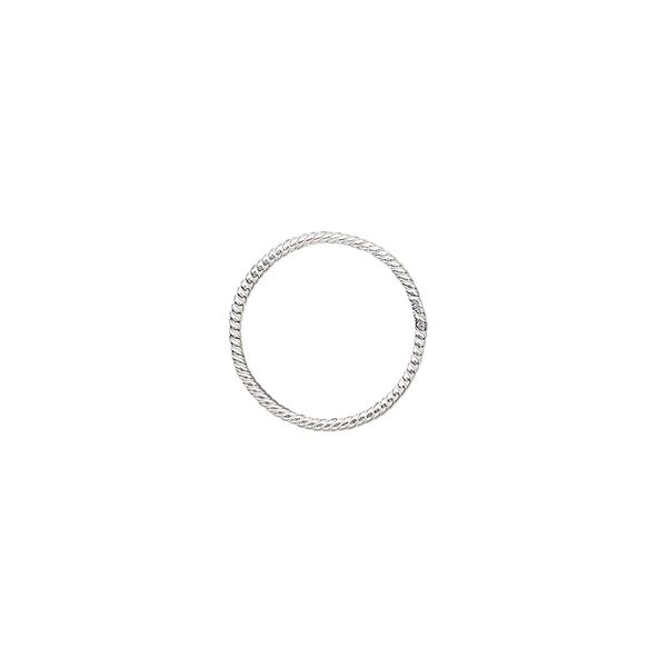 Jump ring, sterling silver, 14mm soldered twisted round, 12.6mm inside diameter, 20 gauge. Sold per pkg of 2. image number 0