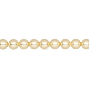 Pearl 500pk gold, Swarovski® 5mm round 5810