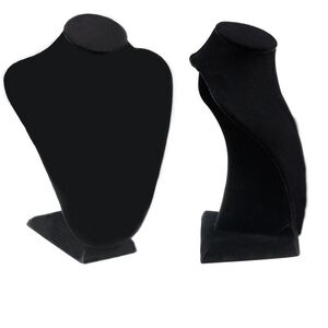 Display, necklace, velveteen, black, 9 x 7 x 3-3/4 inches. Sold individually.