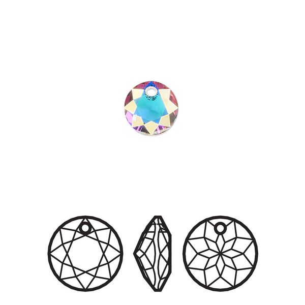 Drop 4pk crystal AB, Crystal Passions® 8mm pendant classic cut 6430 image number 0