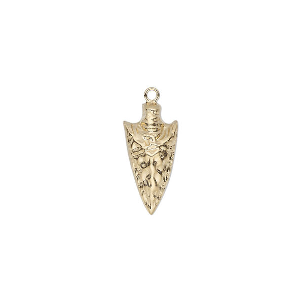 Charm, 14Kt gold-filled, 16x8mm single-sided arrowhead. Sold individually. image number 0