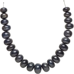 Blue-grey sapphire 1pkg1, hand-cut rondelle bead 13 inch graduated 15x12mm-23x18mm