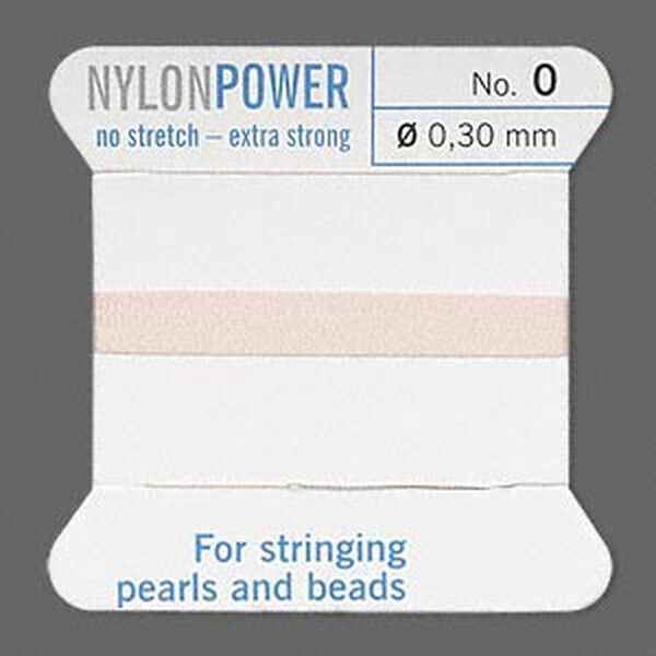 Thread, Griffin, nylon, light pink, size #0. Sold per 2-meter card (approximately 78 inches). image number 0