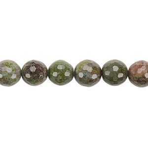 Chrysocolla / cuprite 1pkg1, faceted round bead natural 8 inch 8mm
