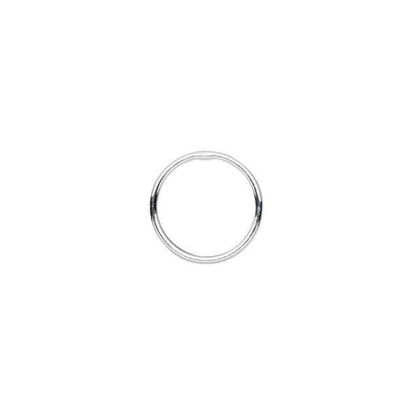 Jump ring, sterling silver, 12mm soldered round, 10.4mm inside diameter, 20 gauge. Sold per pkg of 10. image number 0