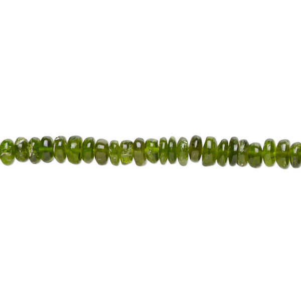 Bead, chrome diopside (natural), 2x1mm-3x2mm hand-cut rondelle with 0.4-1.4mm hole, B grade, Mohs hardness 5-1/2 to 6. Sold per 14-inch strand, approximately 180 beads. image number 0