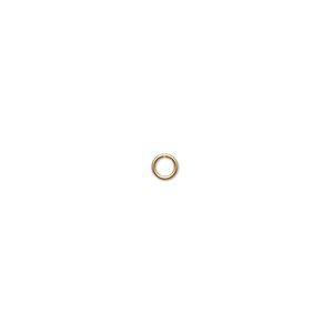 Jump ring, 14Kt gold-filled, 3.5mm round, 2.2mm inside diameter, 22 gauge. Sold per pkg of 20.