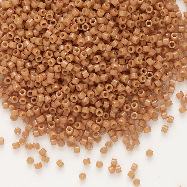 Seed bead, Delica®, glass, pkg/50g, #11 round, Duracoat® opaque outside dyed light maple (DB-2107). image number 0