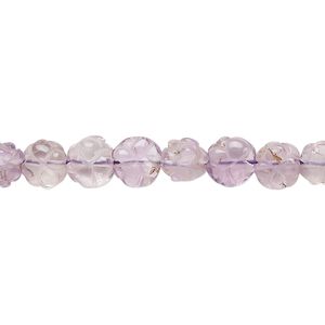 Amethyst 1pkg1, carved flower bead 15 inch 6-7mm